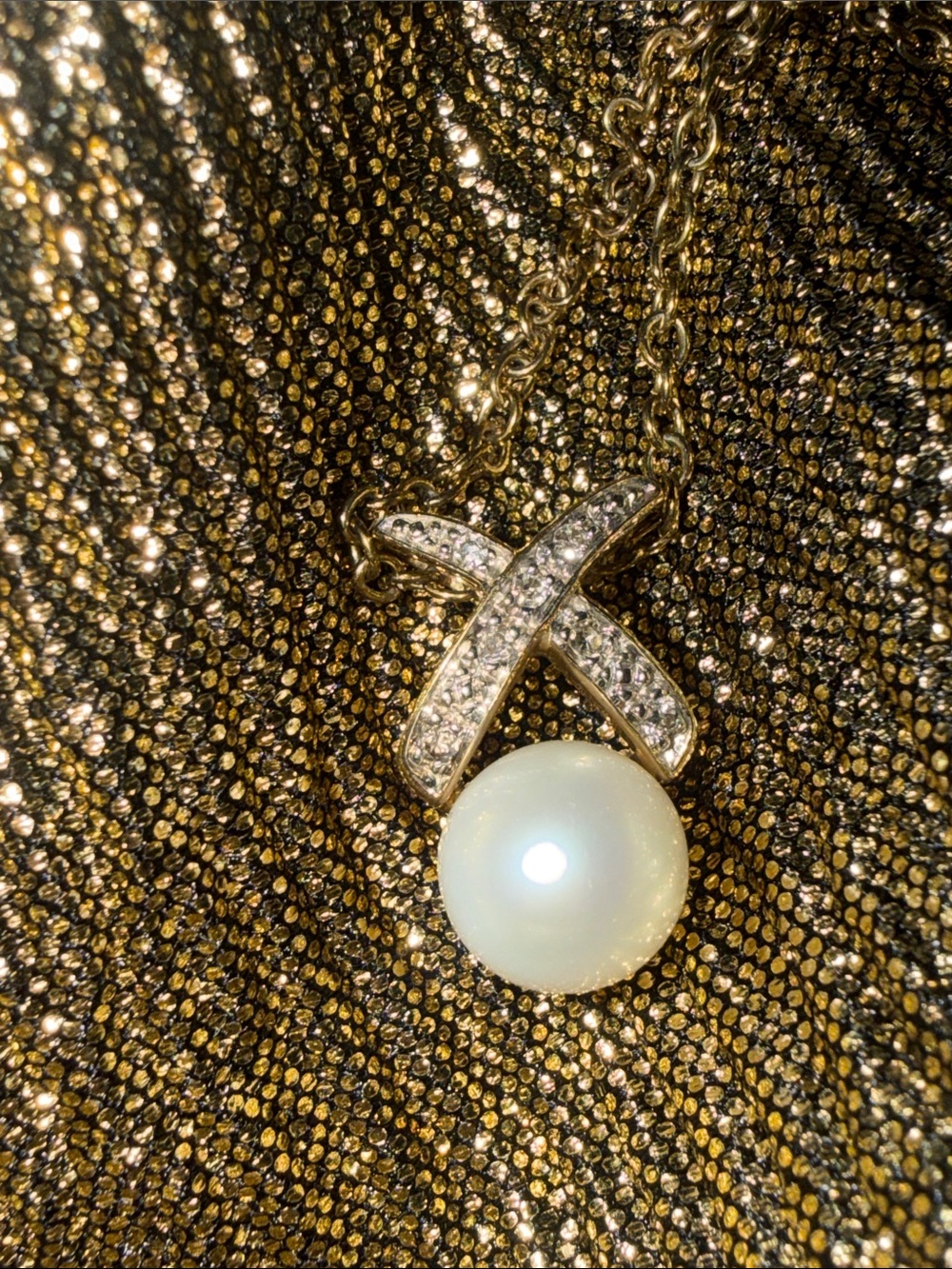 diamond pearl 10K 14K real pendent(custom free chain)